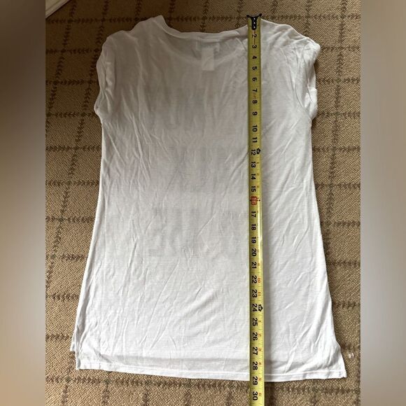 Madison & Berkeley white cap sleeve t-shirt with Donut Talk To Me text NWOT XS - Picture 9 of 9